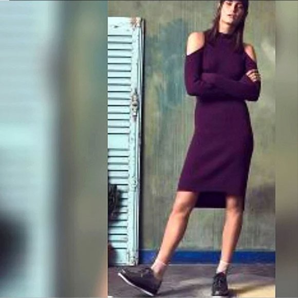 SWEATY BETTY Oxblood RA Knit High/Low Dress M - Picture 4 of 11